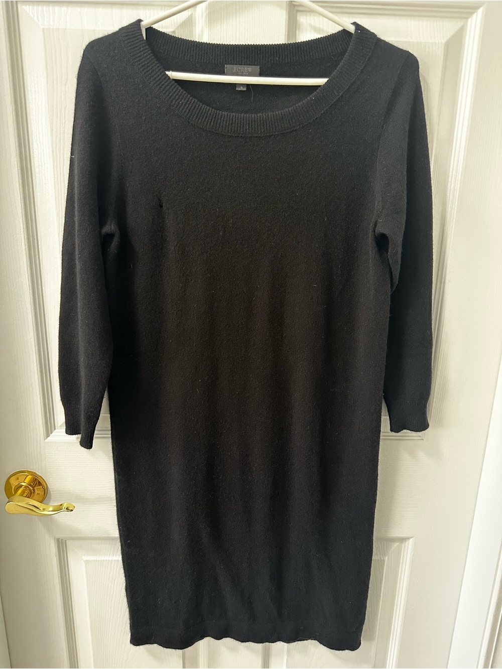 J.Crew 100% Italian Cashmere Sweater Dress Black S  - AS IS - FLAW